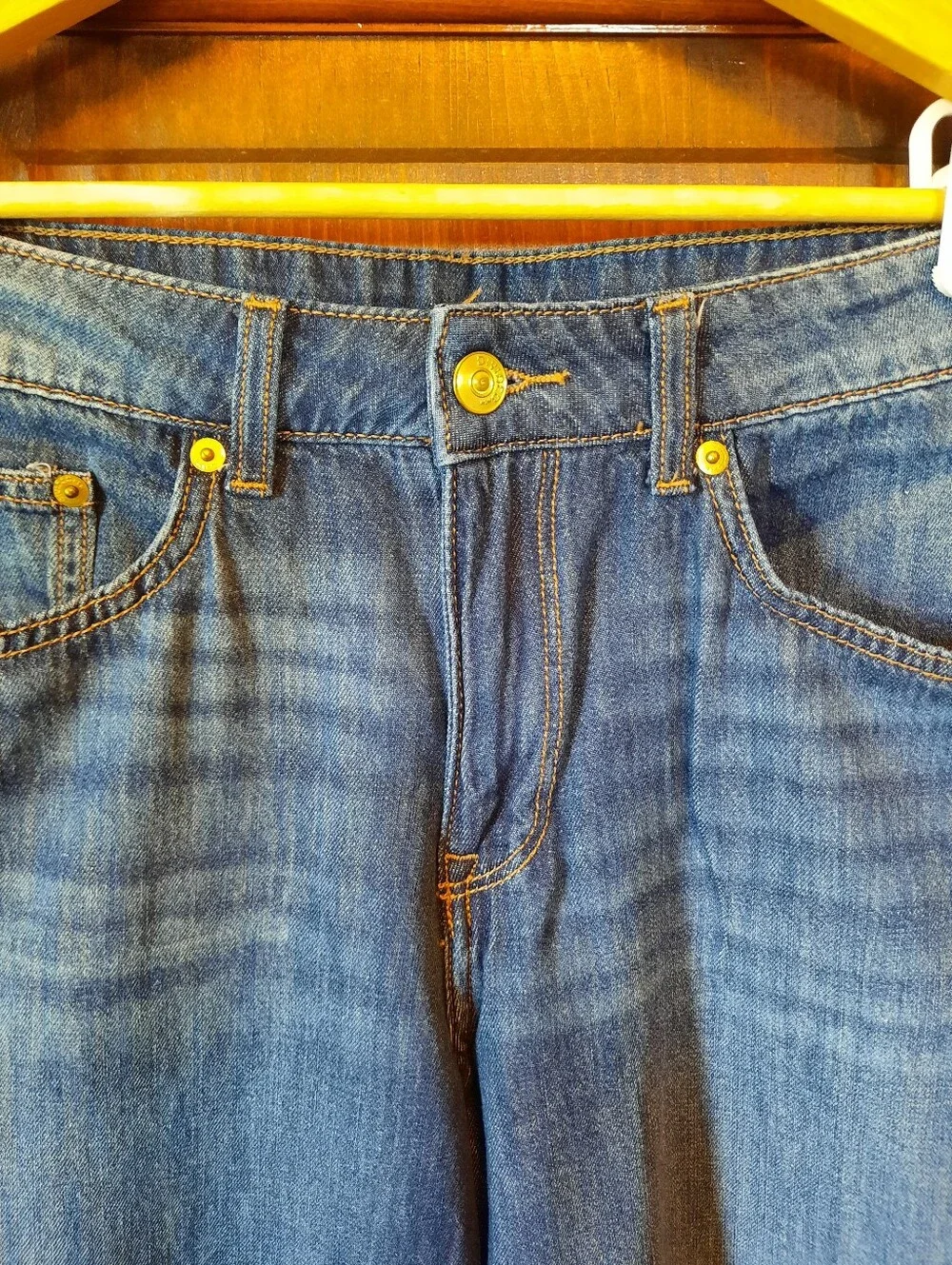 🛍 H&M Divided Cotton Blend Dark Wash Mid-rise Wide Leg Denim Jeans Size 4